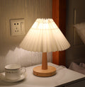 Usb Vintage Pleated Lamp Dimmable Korean Table Light For Bedroom Living Room
