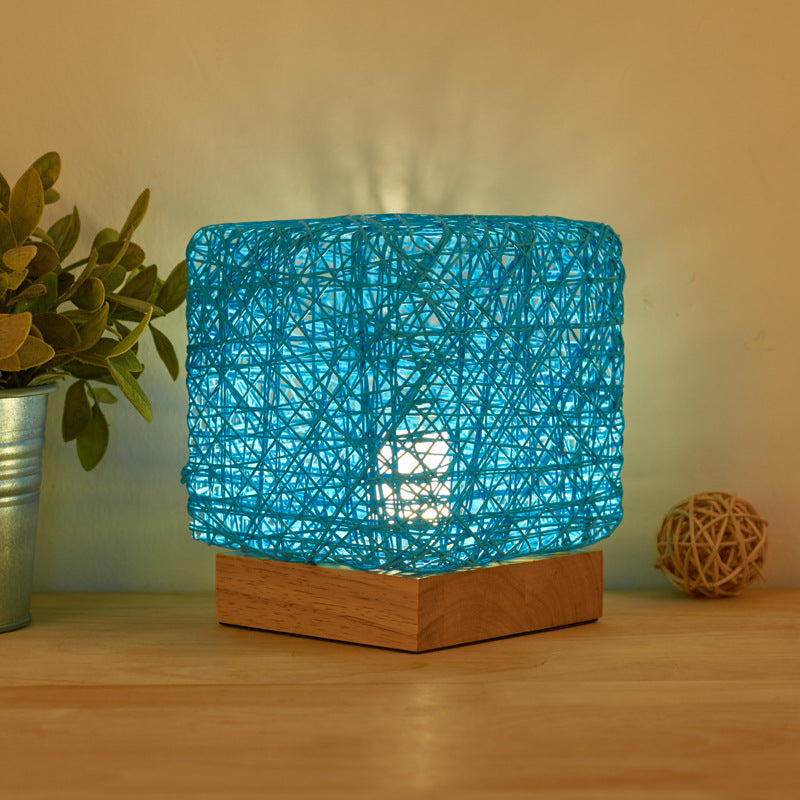 Hand-Knit Dimmable Square LED Desk Lights, USB Charging