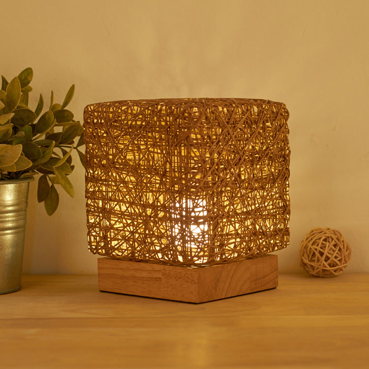 Hand-Knit Dimmable Square LED Desk Lights, USB Charging