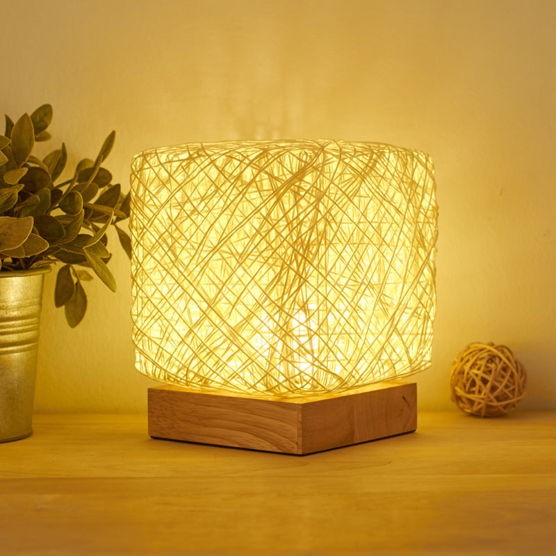 Hand-Knit Dimmable Square LED Desk Lights, USB Charging