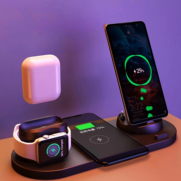 Wireless Fast 6 In 1 Charging Dock Station