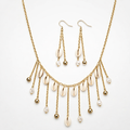 Gold Cowrie Shell Necklace & Earrings Set